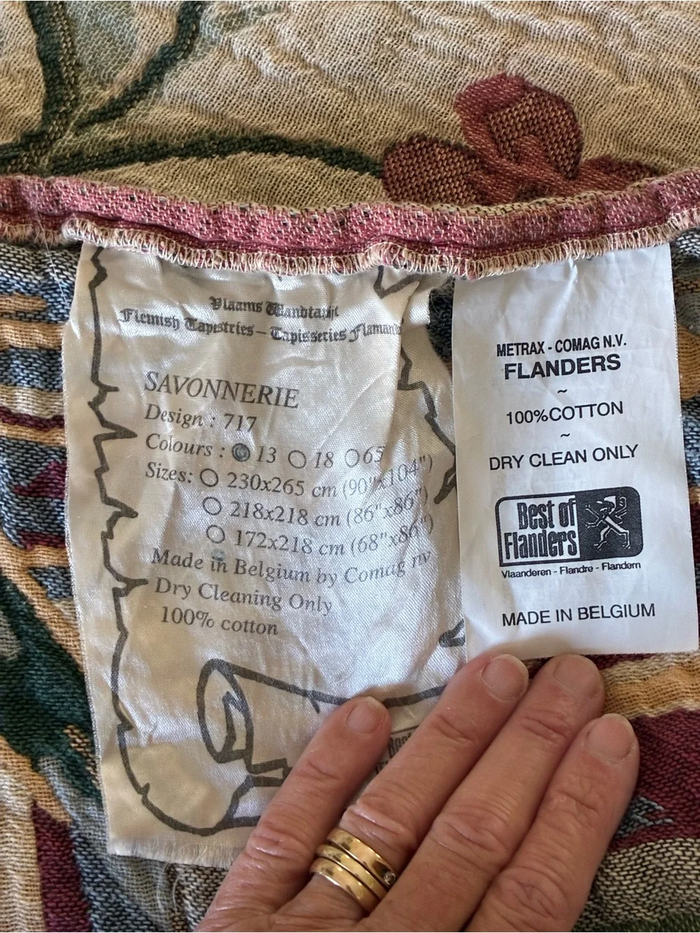 Vintage Best of Flanders Tapestry Quilt Bedspread Set - Made in Belgium (3pc)